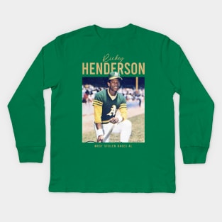 Oakland Man of Steal - Rickey Henderson Kids Long Sleeve T-Shirt